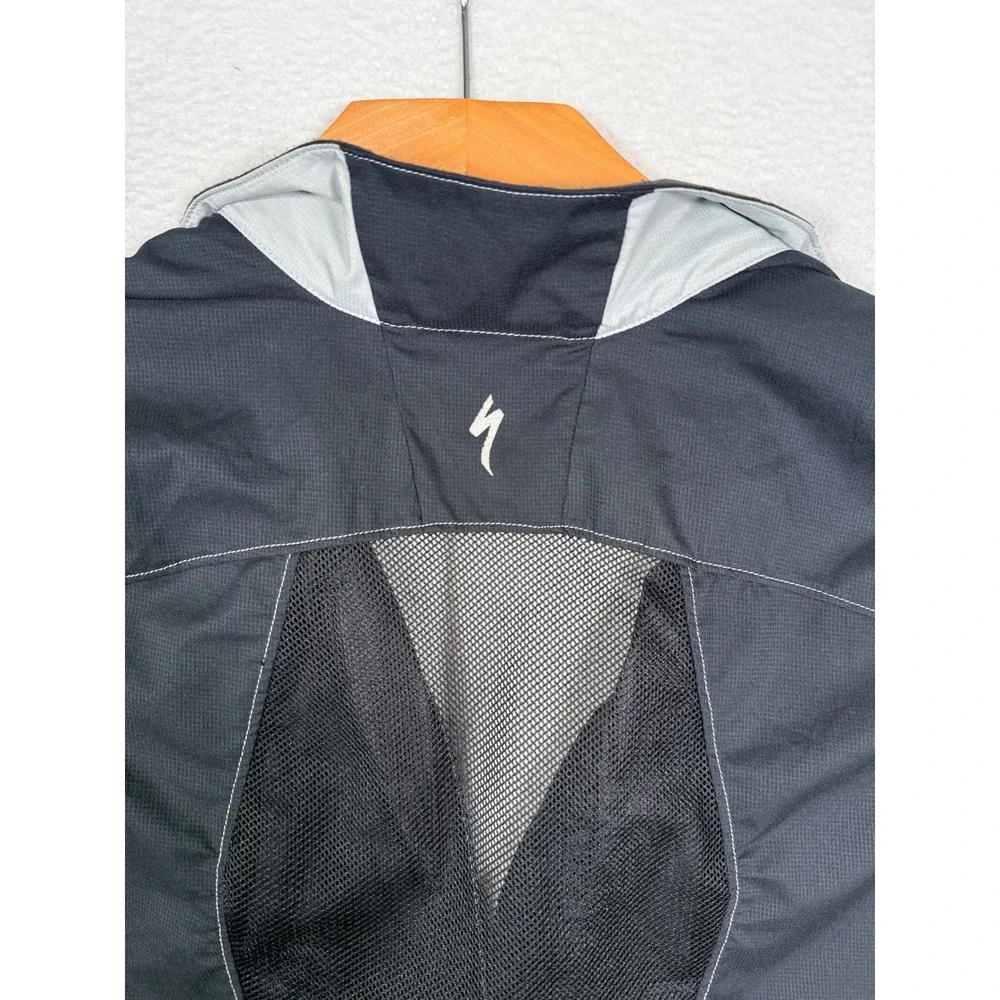 Specialized‎ Cycling Wind Vest Mens Full Zip Mesh Back Bicycle Gilet Black Grey